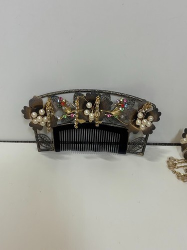 Japón kanzashi accesorios para el cabello manualidades pin y Kushi adornos para el cabello conjunto de metal - Imagen 14 de 17