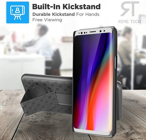 Samsung Galaxy S9 Plus antiurto con custodia custodia clip da cintura cavalletto NUOVO - Foto 6 di 6