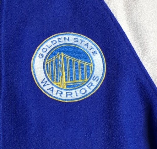 Vintage Golden State Warriors Wool Leather Varsity Letterman Jacket USA Made SML - Picture 5 of 12
