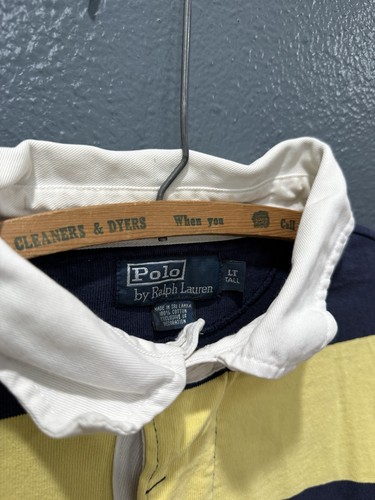 Vintage Polo Ralph Lauren Baumwolle Streifen Herren Rugby Polo Größe Large Tall - Bild 2 von 4