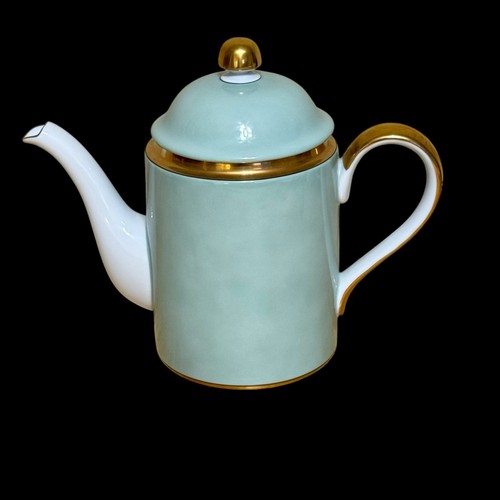 Fitz & Floyd Renaissance mintgrün Kaffeekanne mit Deckel - 5 Tassen, 8", Goldrand - Bild 2 von 12