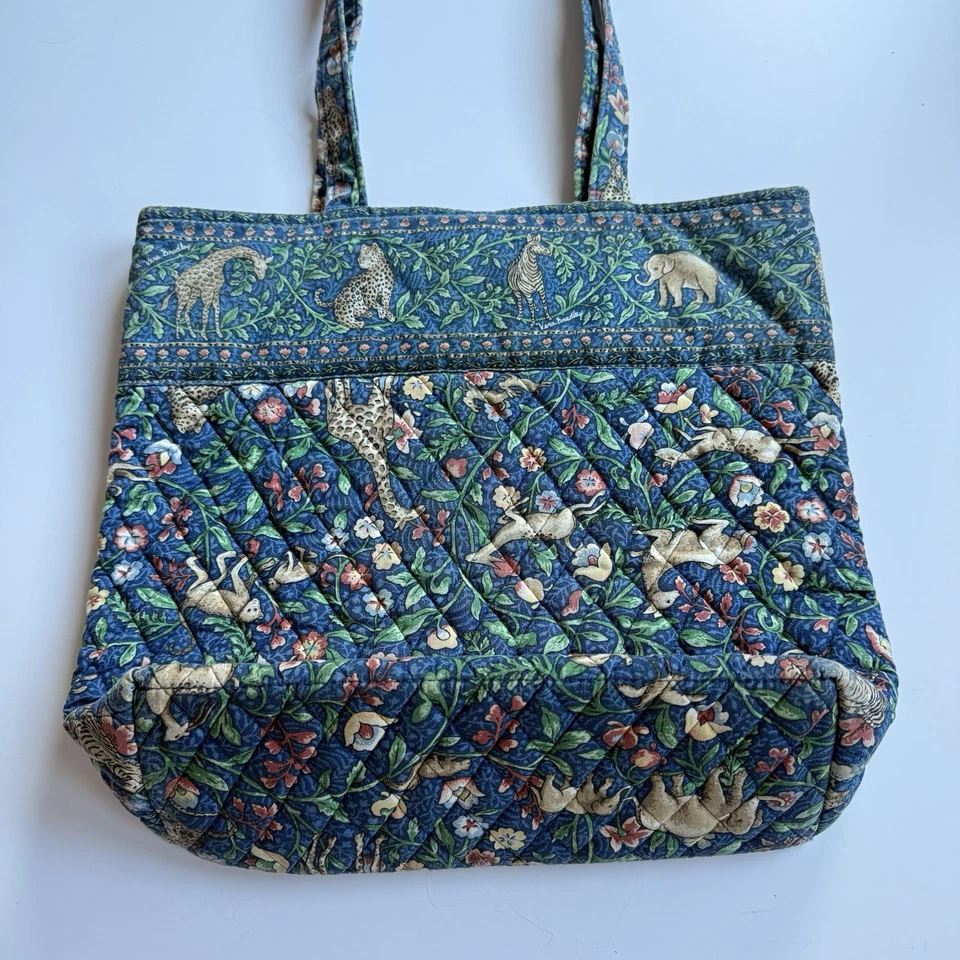 Vintage Vera Bradley Animal Kingdom Miller Travel Tote Bag Quilted Cotton Safari - Image 2 of 4