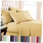 7-Piece Sheets Sets for Adjustable Bed, 21-Inch Deep Split King Muted Gold