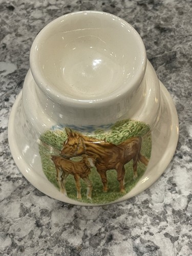 Soporte votivo de cerámica Vinatge, yegua y potro, pintado a mano - Imagen 2 de 5