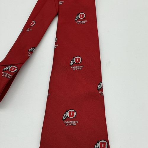 Corbata de plumas con logotipo de Utes de la Universidad de Utah roja universidad NCAA SLIC - Imagen 3 de 7