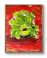 Original Art Venusaur  14x11 Contemporary Pop Art Acrylic Painting Signed