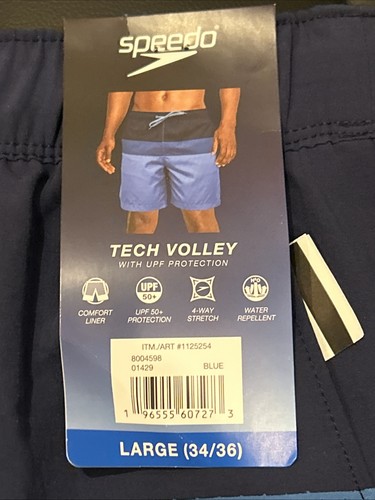 Speedo Pantaloncini da Bagno Uomo Hydro Tech Volley, Blu, Taglia L (34/36) - Foto 3 di 4