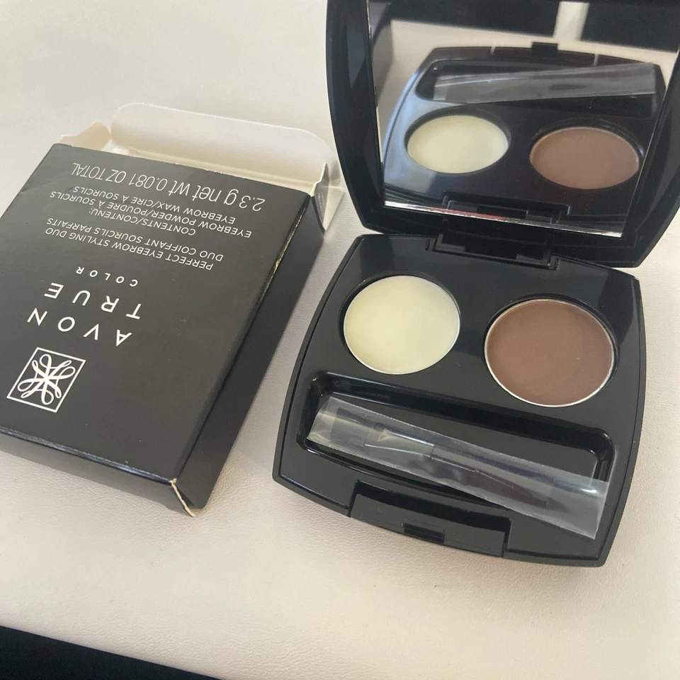 Dúo de peinado de cejas Avon True Color Perfect castaño rojizo 1,3 g 0,081 oz nuevo stock antiguo Foto 4 de 4