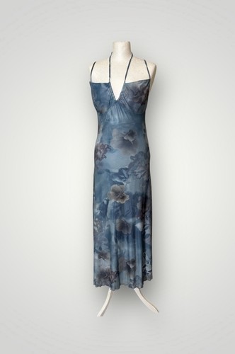 Urban Outfitters Motel abito blu midi slip taglia L UK 12 scollo a V - Foto 5 di 11