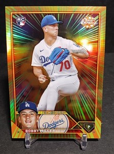 2023 Topps Chrome Update - Bobby Miller Radiating Rookies RC SP - Dodgers #RR-25