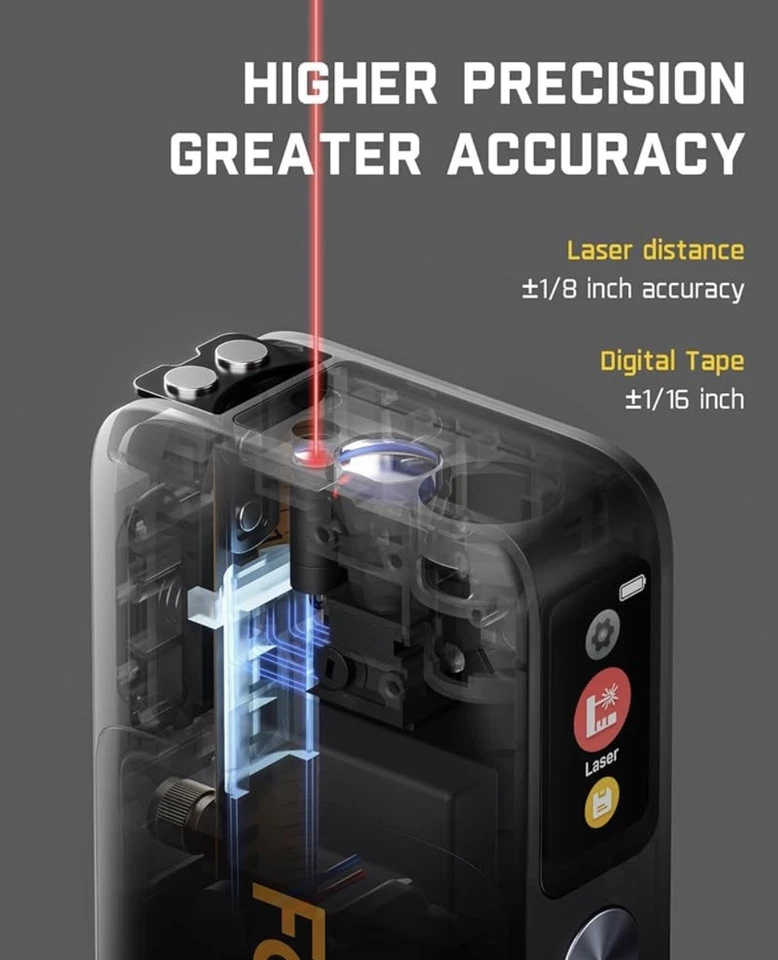 Fanttik A10 Pro 2-in-1 Digital Laser Tape Measure with HD IPS Color Display, - Image 3 of 4