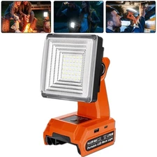 25W 2400LM LED Flashlight Work Light Spotlight for Black and Decker 20V Battery