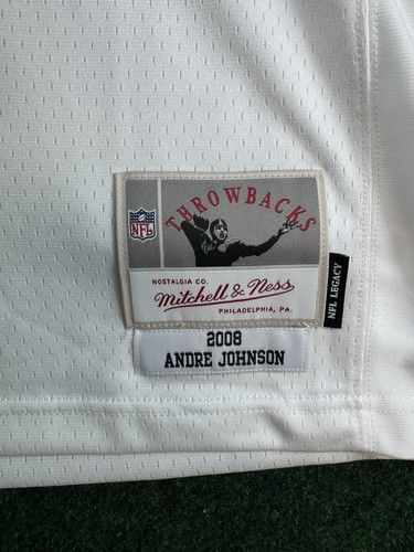 Men's Houston Texans Andre Johnson Mitchell & Ness White Legacy Replica Jersey - Picture 6 of 9
