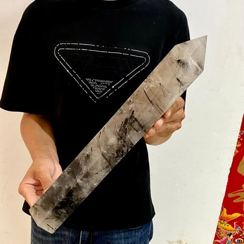 6.2LB  Black Tourmaline Rutilated Crystal Obelisk Tower Chakra Reiki Healing Me