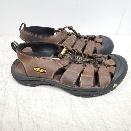Keen Newport Herren Größe 12 Wasserdicht Wandern Sandalen Schuhe Bison Braun Leder