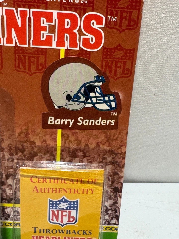 Cabezales de cartel de la NFL Barry Sanders Detroit Lions 1997 edición limitada retroceso Foto 3 de 4