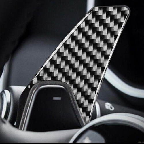 2x paletas de cambio de fibra de carbono negras fibra de carbono real para Jaguar F-PACE 2017-21 - Imagen 2 de 7
