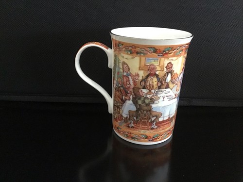 Vintage James Sadler Bone China Weihnachtsliedszene groß Kaffeebecher 8 Unzen EUC - Bild 4 von 9