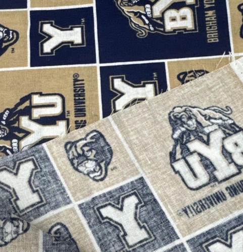 T2006 Sykel BYU Tan Blue White Cotton Fabric BT Half Y #19 - Picture 5 of 5