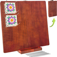 15.5" Foldable Crochet Blocking Board with 35 Pegs/Pins - Upgrade Large Blocking