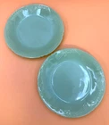 2 Vintage Fire King Jadeite Sheaves of Wheat Dinner Plates 9"