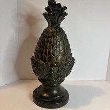 Vintage Pineapple-shaped Decorative Object 18 Inches Tall with Aged Finish