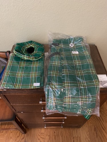 Mens Scottish Tartan Kilt Traditional Highland Wear  Irish Green AAR Products