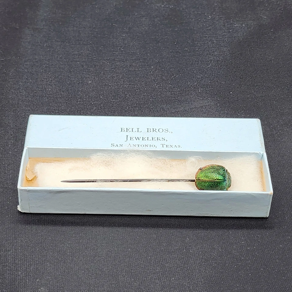 ANTIQUE VICTORIAN STERLING SILVER REAL SCARAB BEETLE  STICK PIN - Image 2 of 4