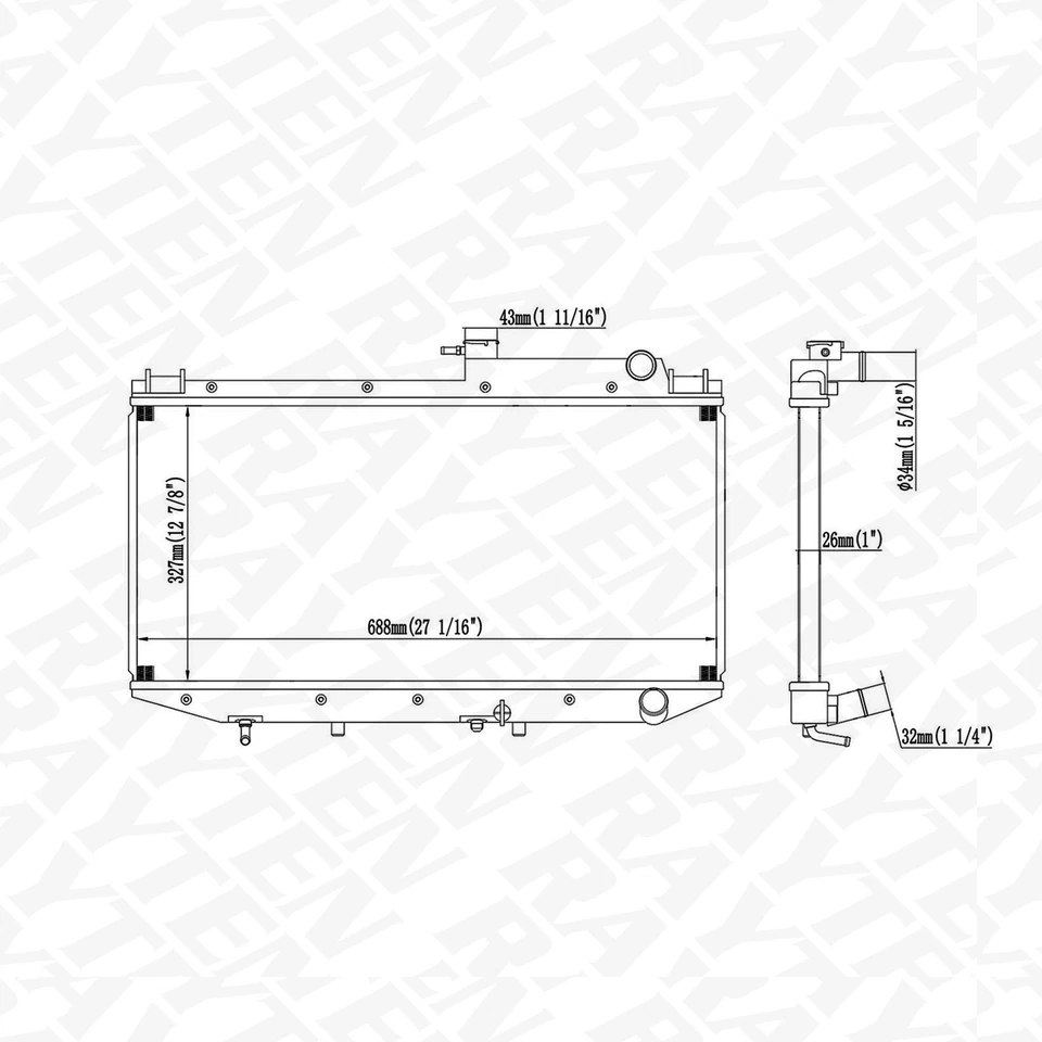 Radiator for Toyota Camry 1988 1989 1990 1991 Lexus ES250 1990 1991 Foto 2 de 4
