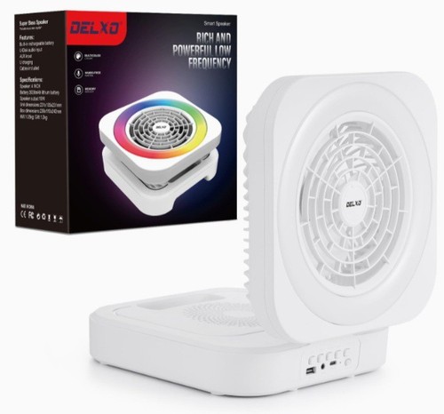 Delxo Bluetooth Speaker with Fan Rechargeable, Wireless Bluetooth Speakers - Picture 3 of 8