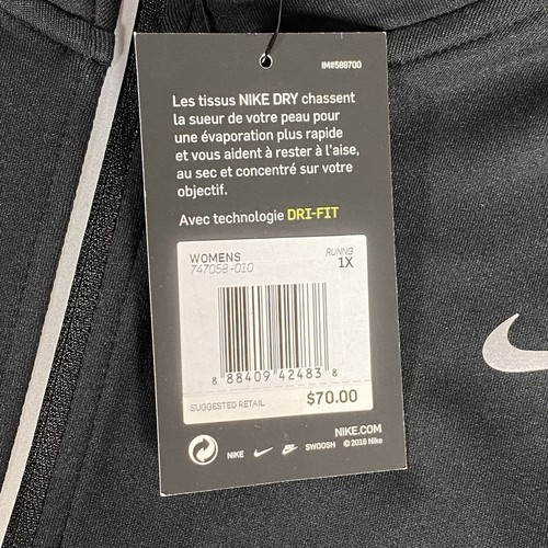 Nike Running Damen 1/4-Reißverschluss Lauftop schwarz Übergröße 1X NEU - Bild 7 von 11