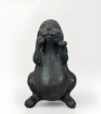 SPI Home Bunny Rabbit Figurine Statue Cast Iron Garden Yard Patio Decor 6.5”