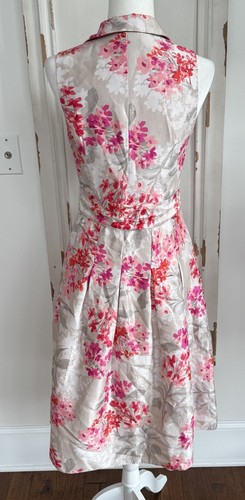 JESSICA HOWARD PINK FLORAL MIDI DRESS EASTER WEDDING Sz 4 Floral Belted V-neck - Bild 2 von 10