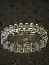 Vtg Heavy Glass Cigar Ashtray Key Dish Decoration