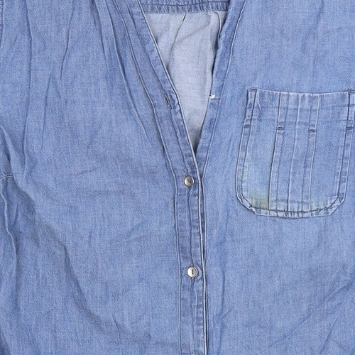 Bonmarche Women's Blue Chambray Button-Up Shirt Size 14 - 第 10/12 張圖片