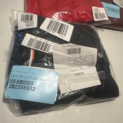NOS 3 each French Toast Little & Big Boy's Long Sleeve Polo Shirt Lot, size-M - Picture 2 of 16