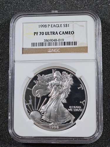 🌟 1998-P American Eagle 1 oz .999 Silver Proof Coin NGC PF70 UCAM