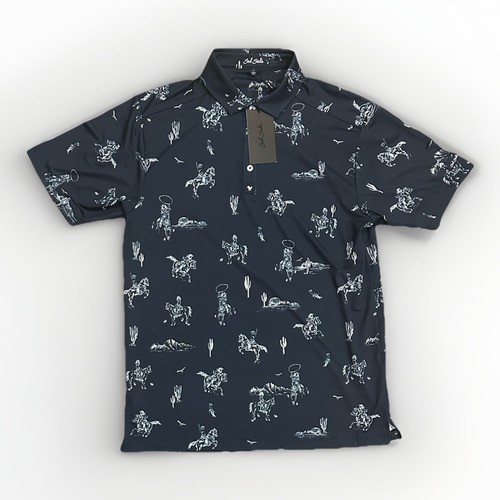 Bad Birdie Men’s Core Polo Yeehaw Dark Navy, Large, BBMP001-584A, Golf, New - Picture 1 of 7
