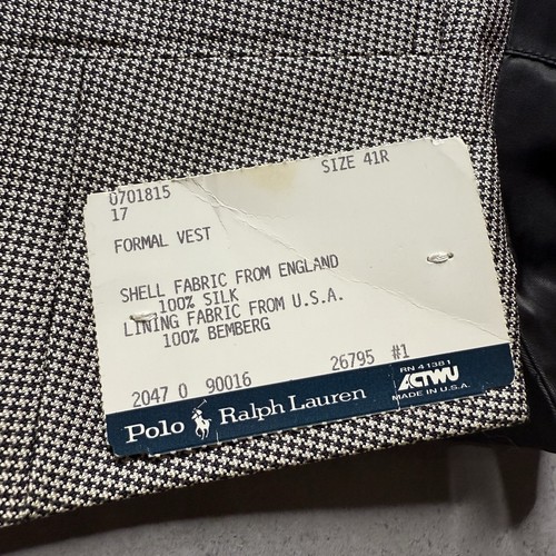 Vintage Polo Ralph Lauren Silk Formal Vest NWT Size 41R - Picture 2 of 4