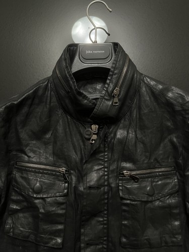 John Varvatos Collection Luxury Jacket  - Coated 100% Linen - Black - Vintage - Picture 3 of 18