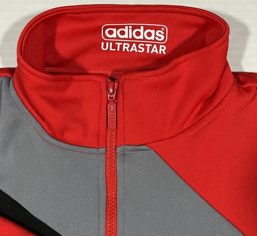 Adidas Ultrastar Trainingsjacke Herren Large rot weiß schwarz Trefoil Full Zip Retro - Bild 6 von 15