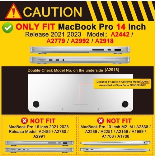Ultimate Protection Case für New MacBook Pro 14 M4 M3 M2 Pro Max Chip 2024 2023 - Bild 2 von 15