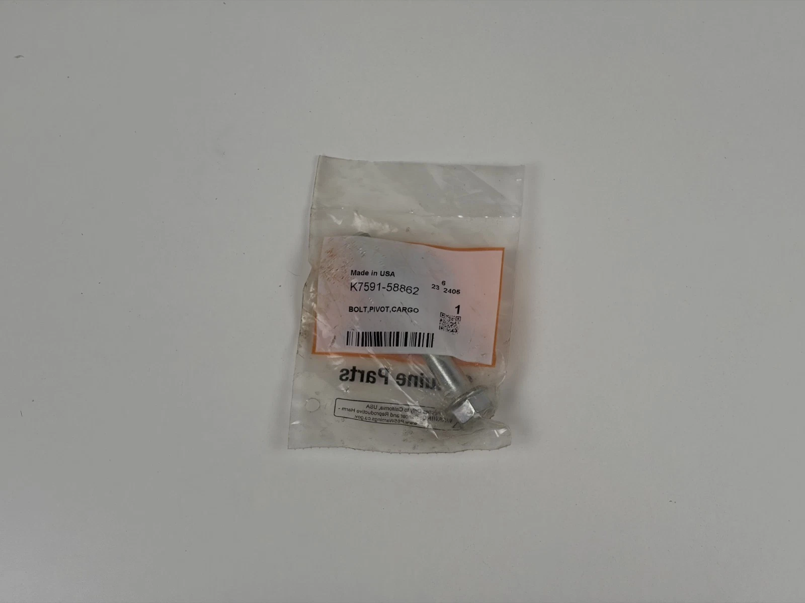 K7591-58862 | Kubota | Bolt Pivot Cargo Genuine OEM