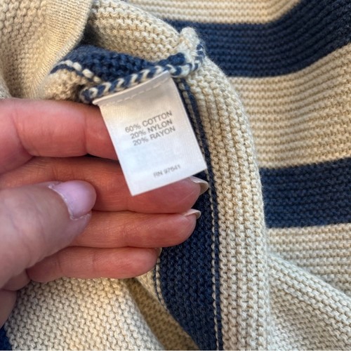 J. JILL Petite Coastal Cotton Blend Blue Oatmeal Striped Sweater Relaxed Size SP - Bild 8 von 9