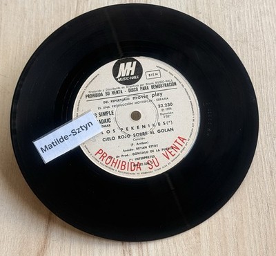 LOS PEKENIKES  Marcha saltamontes/Cielo Rojo Promo Argentina Vinyl 7'' Latin funk