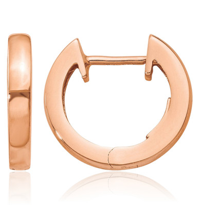Kleine Creolen 10 Karat massiv Rotgold rund Huggie