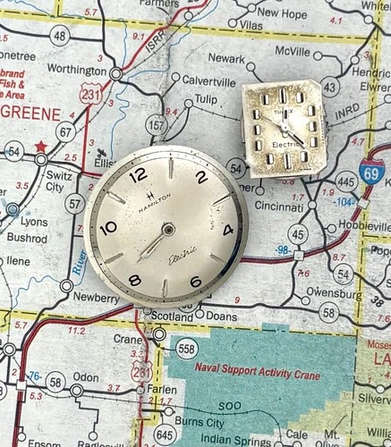 Lot of two Vintage Electric Watches: Hamilton / Timex: AS-IS parts