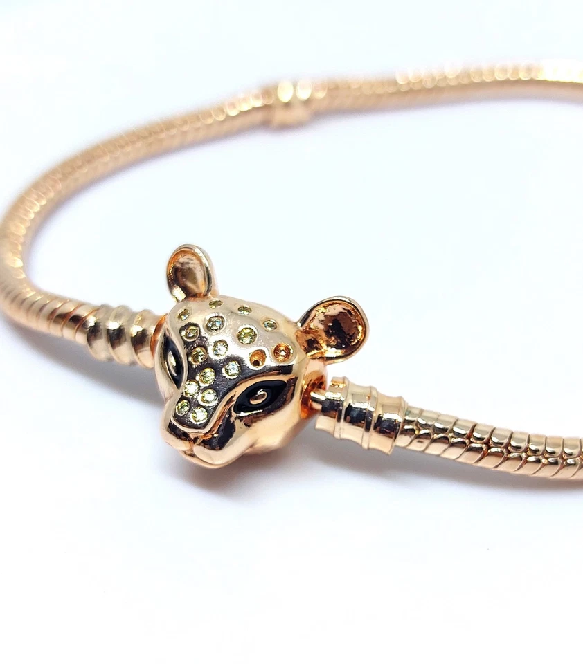 Armband rosé Schlangenarmband 18cm, 19cm, 20cm, 21cm Leopard Strass - Bild 3 von 4