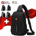 SWISS Herren Brusttasche Einfarbig Outdoor Freizeit Mode Schulter Crossbody Bag