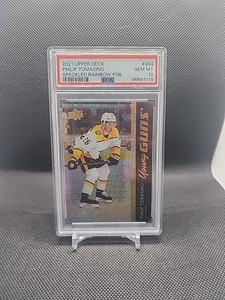 2021-22 UD Series 2 Philip Tomasino Young Guns Speckled Rainbow Foil #454 PSA 10